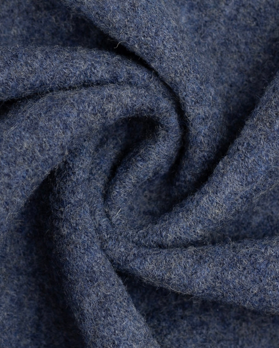 Walkloden meliert jeansblau