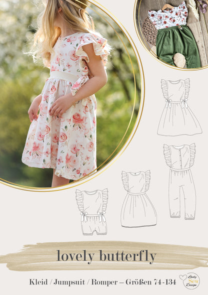 Papierschnittmuster lovely butterfly kleid
