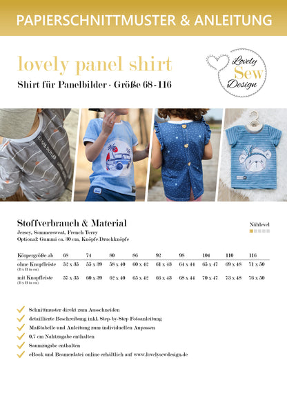 Papierschnittmuster lovely panel shirt