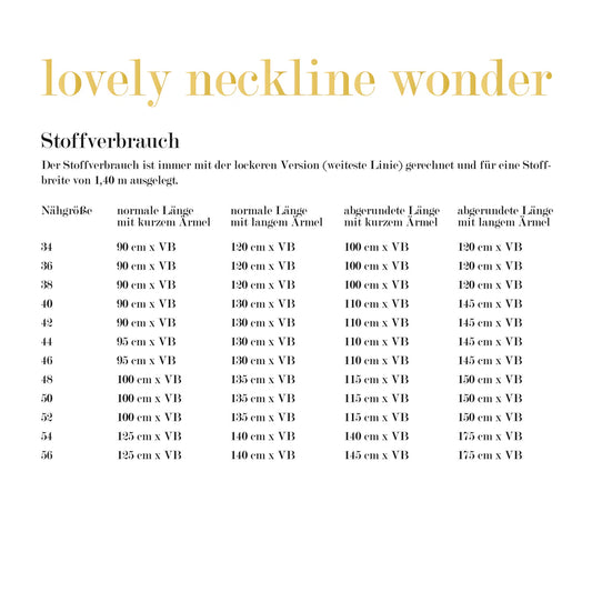 Papierschnittmuster lovely neckline wonder
